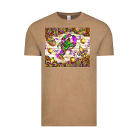 Vintage Coffee Mardi Gras with crab Vintage Tee - NancyCooperArtShop