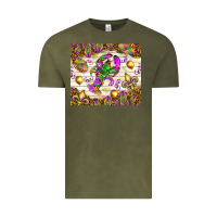 Vintage Olive Mardi Gras with crab Vintage Tee - NancyCooperArtShop