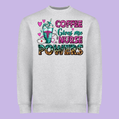 Coffee Gives Me Nurse Powers Heavyweight Sweatshirt Designed By Fadigitalartstudio