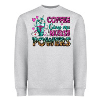 Heather Grey Coffee Gives Me Nurse Powers Heavyweight Sweatshirt - FaDigitalArtStudio
