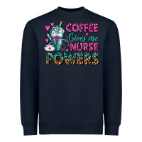Navy Coffee Gives Me Nurse Powers Heavyweight Sweatshirt - FaDigitalArtStudio