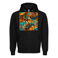 Black cowboy rodeo seamless pattern Zipper Hoodie - BundleAndBundleShop