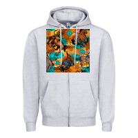 Heather Grey cowboy rodeo seamless pattern Zipper Hoodie - BundleAndBundleShop