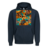 Navy cowboy rodeo seamless pattern Zipper Hoodie - BundleAndBundleShop