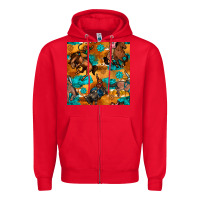 Red cowboy rodeo seamless pattern Zipper Hoodie - BundleAndBundleShop