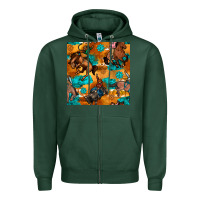 Sports Green cowboy rodeo seamless pattern Zipper Hoodie - BundleAndBundleShop