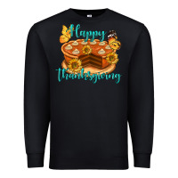 Black Happy Thanksgiving Pumpkin Pie Premium Sweatshirt - LillyAllenDesigns