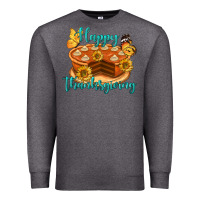 Charcoal Heather Happy Thanksgiving Pumpkin Pie Premium Sweatshirt - LillyAllenDesigns