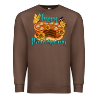 Chestnut Happy Thanksgiving Pumpkin Pie Premium Sweatshirt - LillyAllenDesigns