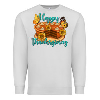 Dove Grey Happy Thanksgiving Pumpkin Pie Premium Sweatshirt - LillyAllenDesigns