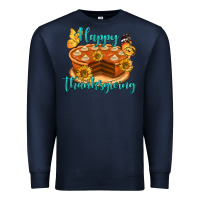 Navy Happy Thanksgiving Pumpkin Pie Premium Sweatshirt - LillyAllenDesigns