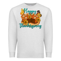 Oatmeal Heather Happy Thanksgiving Pumpkin Pie Premium Sweatshirt - LillyAllenDesigns