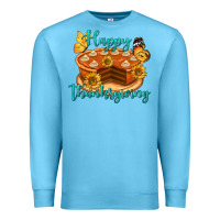 Ocean Blue Happy Thanksgiving Pumpkin Pie Premium Sweatshirt - LillyAllenDesigns