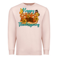Pale Pink Happy Thanksgiving Pumpkin Pie Premium Sweatshirt - LillyAllenDesigns