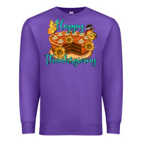 Purple Happy Thanksgiving Pumpkin Pie Premium Sweatshirt - LillyAllenDesigns