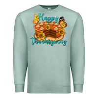 Seafoam Happy Thanksgiving Pumpkin Pie Premium Sweatshirt - LillyAllenDesigns