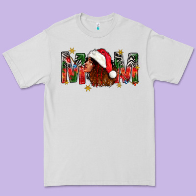 Western Mom With Woman In Santa Hat Premium Tee Designed By Bundleandbundleshop
