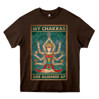 Chocolate Brown my chakras are aligned af vintage yoga meditation Heavy Core Tee - tuanDangUi