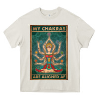 Cream my chakras are aligned af vintage yoga meditation Heavy Core Tee - tuanDangUi