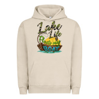 Pigment French Oak lake life floats my boat Urban Hoodie - BarkalooDesign