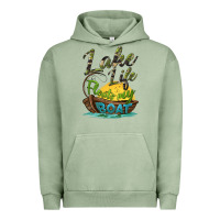 Pigment Oil Green lake life floats my boat Urban Hoodie - BarkalooDesign