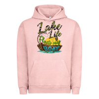Pigment Salmon lake life floats my boat Urban Hoodie - BarkalooDesign