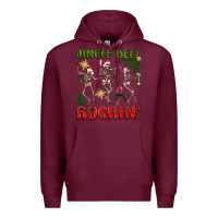Burgundy Jingle Bell Rockin' Premium Hoodie - BundleAndBundleShop