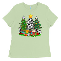 Matcha Christmas With Soccer Trees Ladies Tee - BundleAndBundleShop