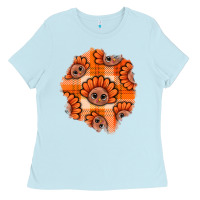 Baby Blue Thanksgiving Turkey With Tartan Patch Ladies Tee - BundleAndBundleShop