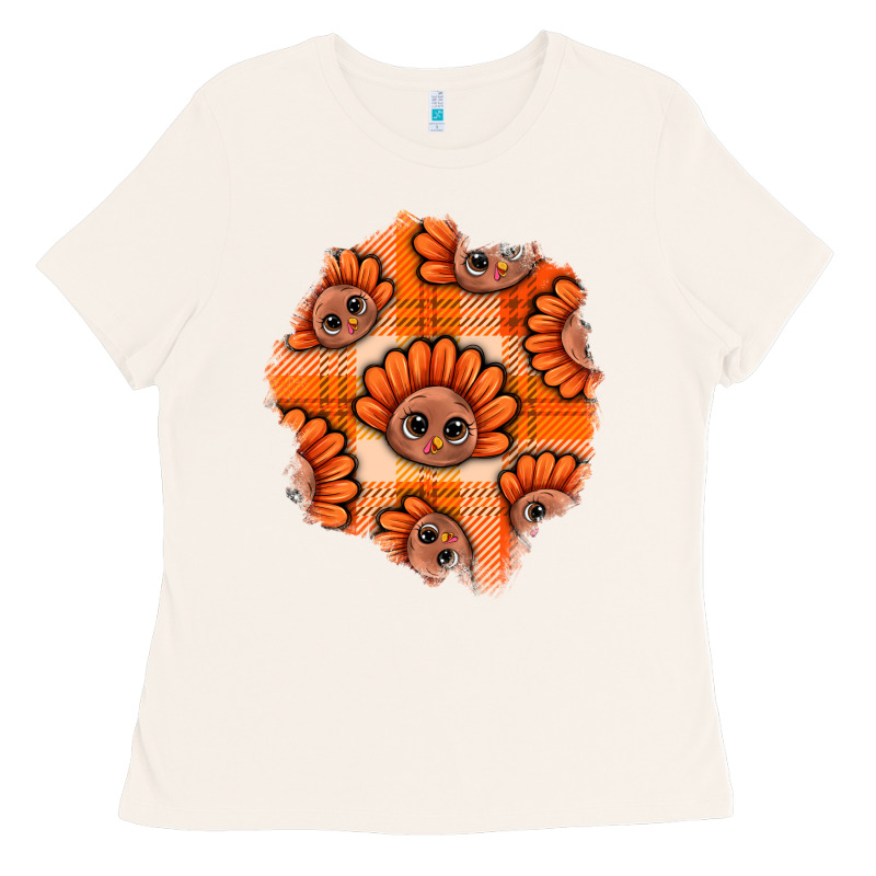 Thanksgiving Turkey With Tartan Patch Ladies Tee by BundleAndBundleShop | Teevron
