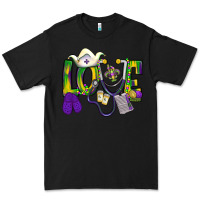 Black Mardi Gras Love Nurse Premium Tee - BundleAndBundleShop