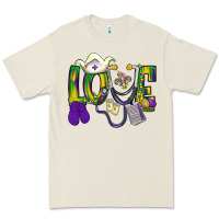 Bone Mardi Gras Love Nurse Premium Tee - BundleAndBundleShop