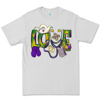 Dove Grey Mardi Gras Love Nurse Premium Tee - BundleAndBundleShop