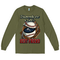 Army Green Diamonds are a girl's best friend Baseball Long Sleeve Tee - HowdyJamesFarm