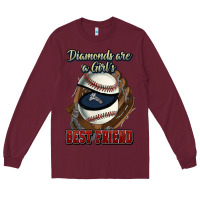 Burgundy Diamonds are a girl's best friend Baseball Long Sleeve Tee - HowdyJamesFarm