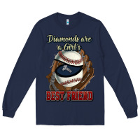 Navy Diamonds are a girl's best friend Baseball Long Sleeve Tee - HowdyJamesFarm