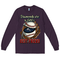 Plum Diamonds are a girl's best friend Baseball Long Sleeve Tee - HowdyJamesFarm
