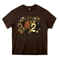 Chocolate Brown 2024 happy new year black woman Heavy Core Tee - MaliasSmallBusiness
