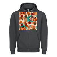 Smoke floral pumpkins seamless pattern Zipper Hoodie - BundleAndBundleShop