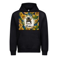 Black sunflowers messy bun mama Urban Hoodie - BarkalooDesign