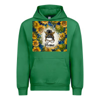 Emerald sunflowers messy bun mama Urban Hoodie - BarkalooDesign