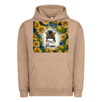 Pigment Burro sunflowers messy bun mama Urban Hoodie - BarkalooDesign