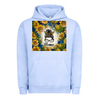 Pigment Grape Ice sunflowers messy bun mama Urban Hoodie - BarkalooDesign