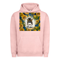 Pigment Salmon sunflowers messy bun mama Urban Hoodie - BarkalooDesign