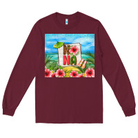 Burgundy summer nana Long Sleeve Tee - TumblerDesignByShophia