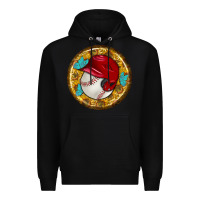 Black baseball with sunflower round earrings Premium Hoodie - BundleAndBundleShop