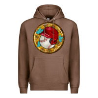 Chestnut baseball with sunflower round earrings Premium Hoodie - BundleAndBundleShop