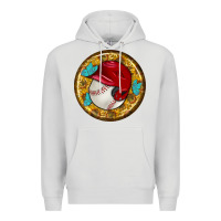 Dove Grey baseball with sunflower round earrings Premium Hoodie - BundleAndBundleShop