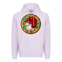 Lilac baseball with sunflower round earrings Premium Hoodie - BundleAndBundleShop