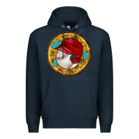 Navy baseball with sunflower round earrings Premium Hoodie - BundleAndBundleShop